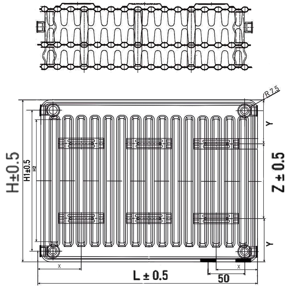 Радиатор стальной панельный STI Ventil Compact 21-500-800