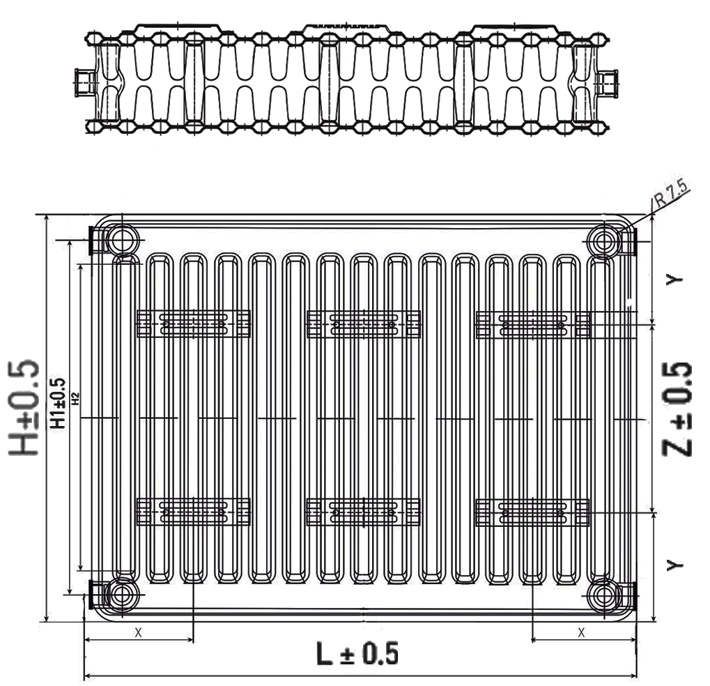 Радиатор стальной панельный STI Compact 22-500-700
