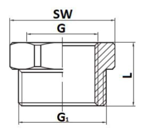 Футорка STOUT SFT-0028-001214 1/2″х1/4″ Ду15х8 Ру16 корпус — латунь CW617N, для стальных труб, резьба внутренняя/наружная