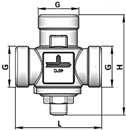 Клапан термостатический терморегулятора STOUT SVM-0030 1 1/4″ НР 55°С