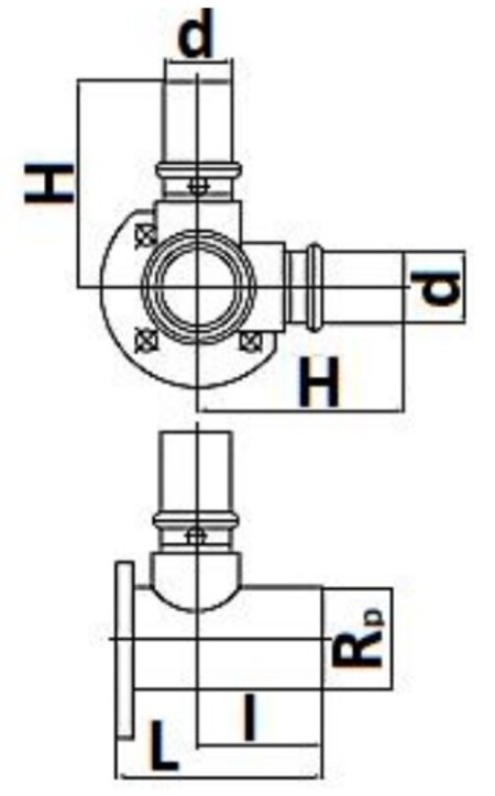 Тройник STOUT SFP-0015 Ду16 Ру16, латунь, пресс, настенный, с креплением, с внутренней резьбой, для металлопластиковых труб