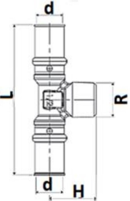 Тройник STOUT SFP-0008 Ду20х1/2х20 Ру16, латунь, пресс, переходной, с наружной резьбой, для металлопластиковых труб