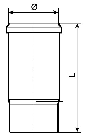 Патрубок компенсационный TEBO Дн110 безнапорный, полипропиленовый, серый для внутренней канализации