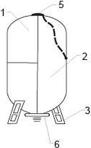 Гидроаккумулятор Unipump V150 1 1/2″ 150 л Ру6 вертикальный, наружная резьба, корпус – сталь