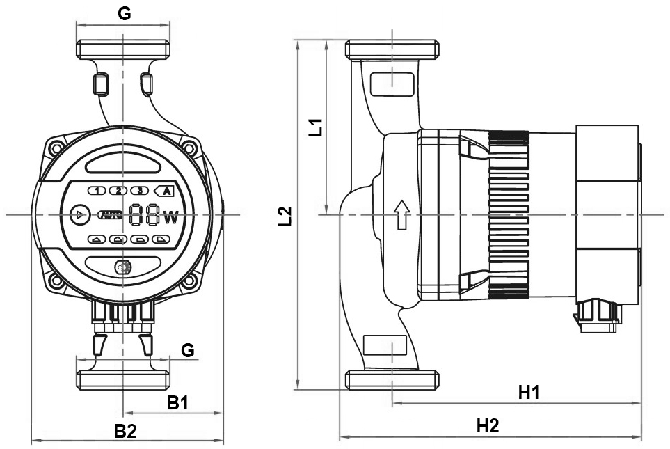 Насос циркуляционный одинарный с мокрым ротором для ГВС Unipump LPA 25-40 B Ру10 3х220-230В/50Гц
