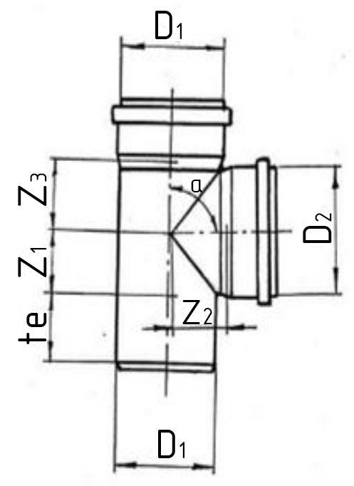 Тройник VALFEX PP-H Дн40х40 87° переходной для внутренней канализации
