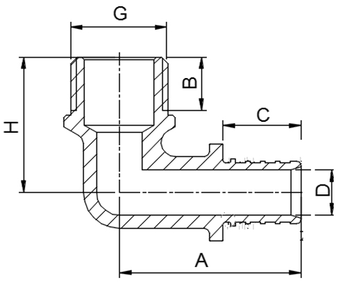 Угольник надвижной для полиэтиленовых труб Valtec VTm.453.G.001604 Дн16х1/2” Ру16, латунный, присоединение аксиальное / наружная резьба, для труб SDR 7.4
