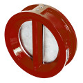 Клапан обратный пожарный Dendor DN100 тип 010С Ду100 Ру16  двустворчатый межфланцевый корпус чугун, створки чугун, цвет красный