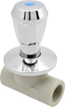 Клапан запорный FV-Plast Laguna Дн20 90°, материал - PP-R, тип присоединения - внутренняя пайка, цвет - серый, хромированный