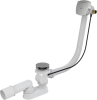 Сифон для ванны плоский Alca Plast A565KM1-100 Дн40x1 1/2″ полуавтоматический, подключение к канализации 40/50 мм, выпуск для ванной 1 1/2″ с переходной трубкой 10°, длина перелива 1000 мм