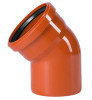 Отвод НПВХ Ostendorf KGB Дн125 угол 30 градусов раструбный для наружной канализации, безнапорный, цвет - оранжево-коричневый RAL 8023