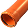 Труба наружная канализационная РР-B РосТурПласт Дн110х3.4 длина 6 м, с раструбом, безнапорная, оранжевая