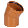 Отвод TEBO Дн110 30° давление - безнапорное, материал - полипропилен PP, оранжевый, для наружной канализации