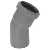 Отвод канализационный TEBO Дн110 15° безнапорный, полипропиленовый, серый для внутреннего монтажа